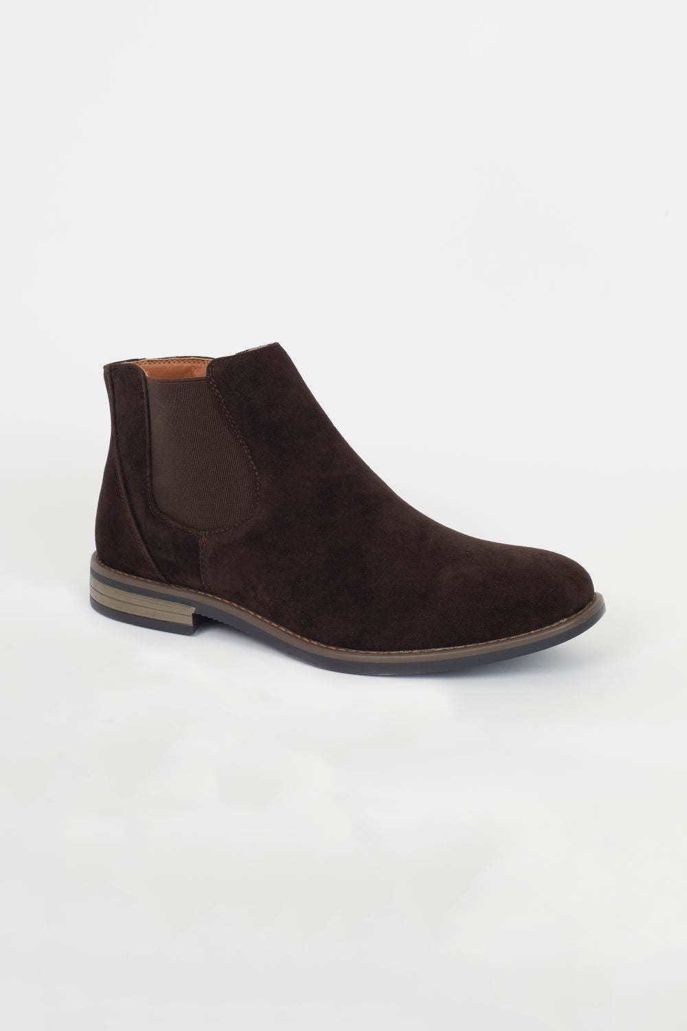 Brave Soul Dark Brown Faux Suede Chelsea Boot - Dark Brown Image 1