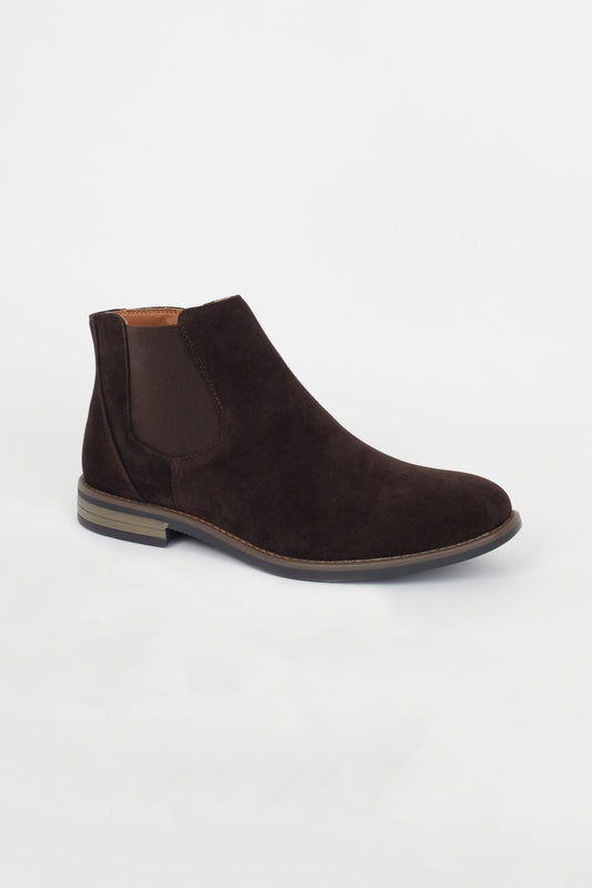 Brave Soul Dark Brown Faux Suede Chelsea Boot - Dark Brown Image 1