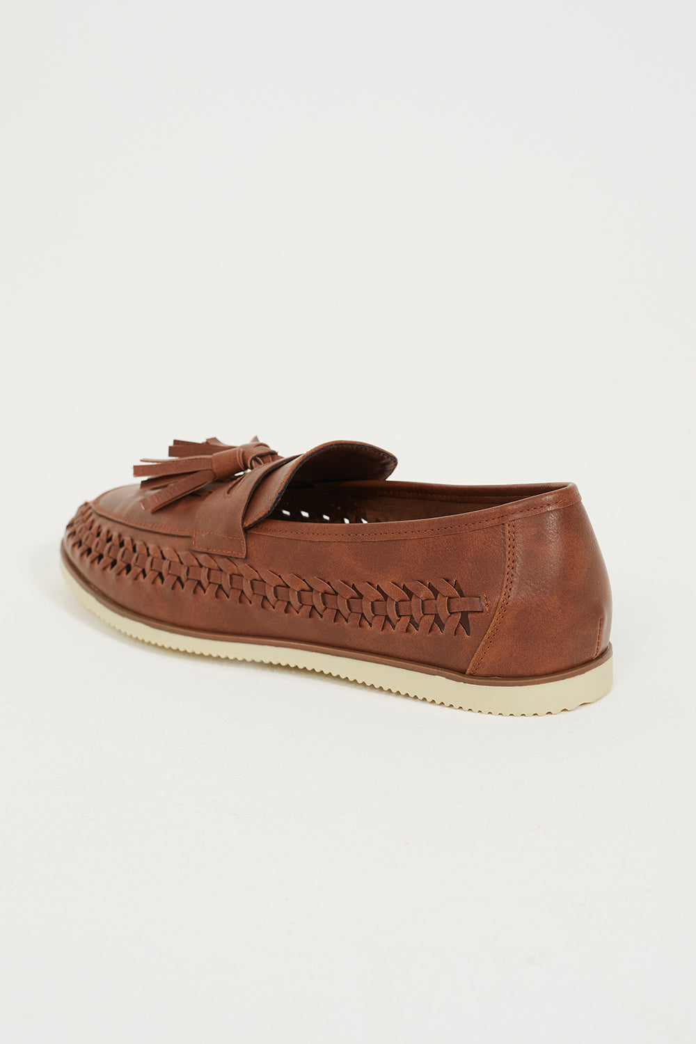 Brave Soul Tan Faux Leather Woven Loafers - Tan Image 2