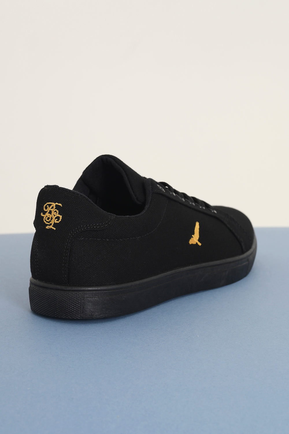 Brave Soul Black Canvas Lace Up Trainers - Black Image 2