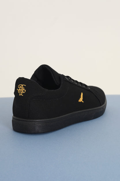 Brave Soul Black Canvas Lace Up Trainers - Black Image 2