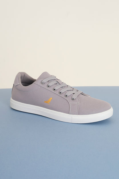 Brave Soul Grey Canvas Lace Up Trainers - Grey Image 1
