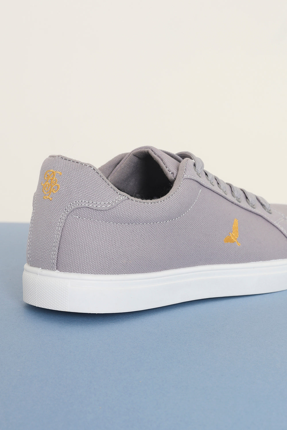 Brave Soul Grey Canvas Lace Up Trainers - Grey Image 2