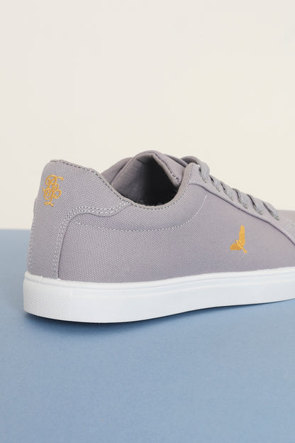Brave Soul Grey Canvas Lace Up Trainers - Grey Image 2
