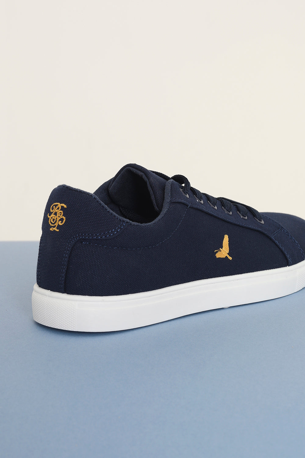 Brave Soul Navy Canvas Lace Up Trainers - Navy Image 2