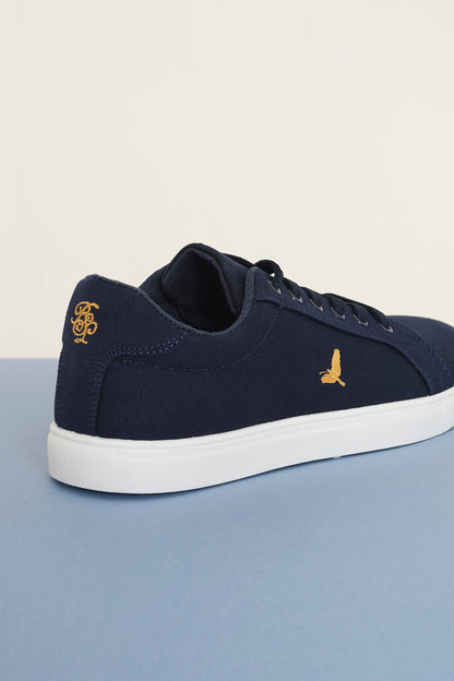 Brave Soul Navy Canvas Lace Up Trainers - Navy Image 2
