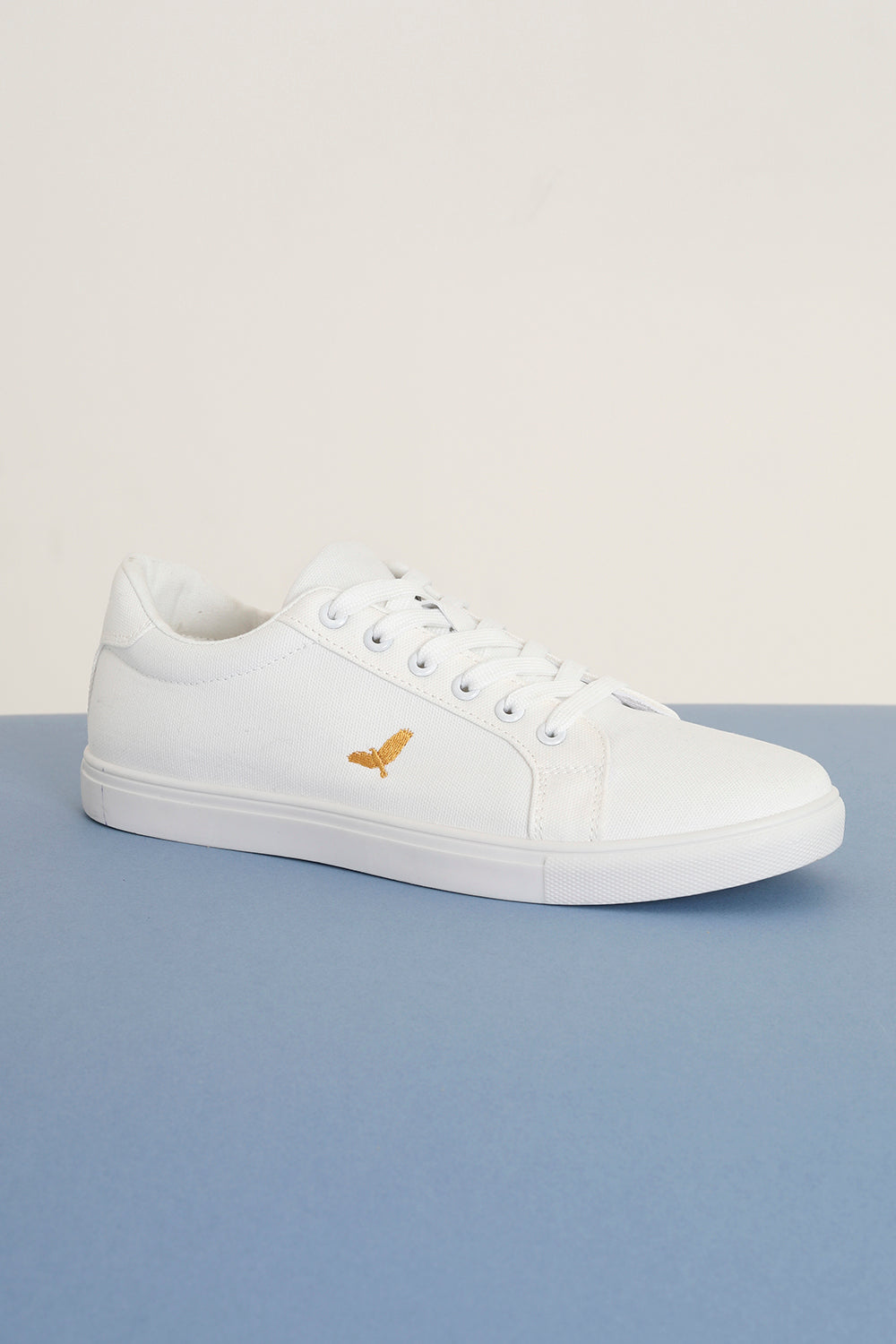 Brave Soul White Canvas Lace Up Trainers - White Image 1