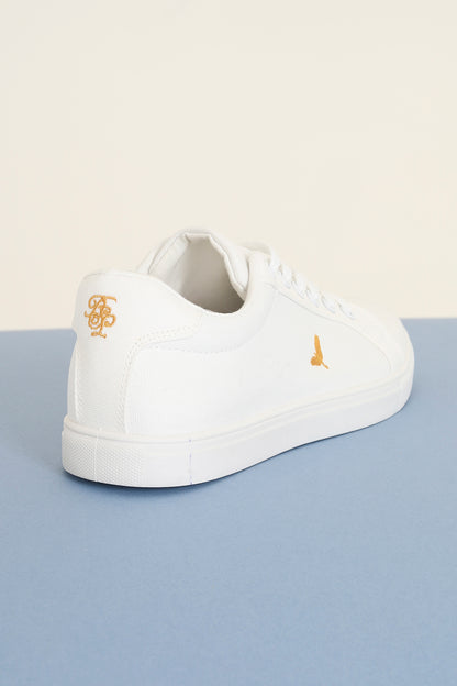 Brave Soul White Canvas Lace Up Trainers - White Image 2