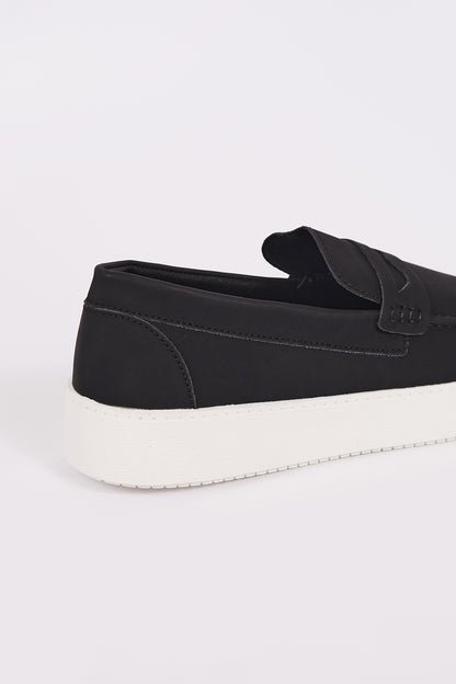 Brave Soul Black Faux Suede Loafers - Black Image 2
