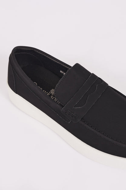 Brave Soul Black Faux Suede Loafers - Black Image 3