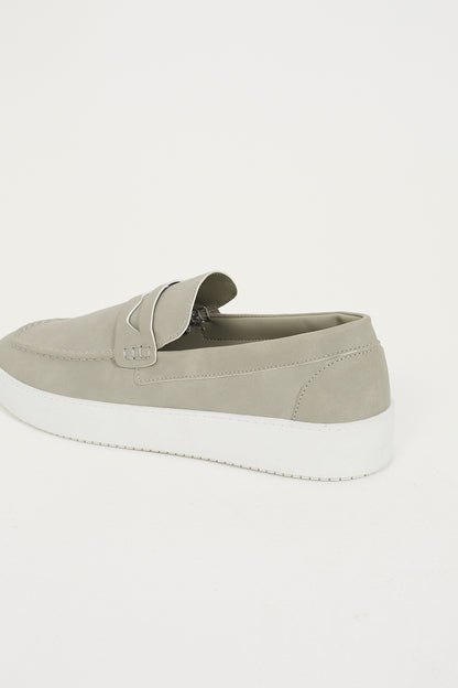 Brave Soul Grey Faux Suede Loafers - Grey Image 2