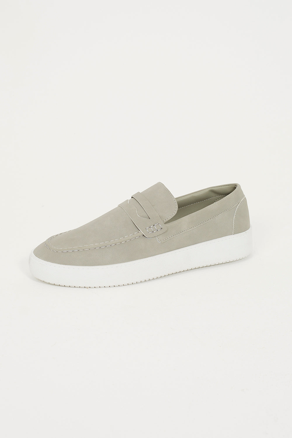 Brave Soul Grey Faux Suede Loafers - Grey Image 1