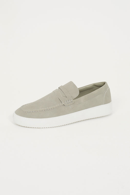 Brave Soul Grey Faux Suede Loafers - Grey Image 1