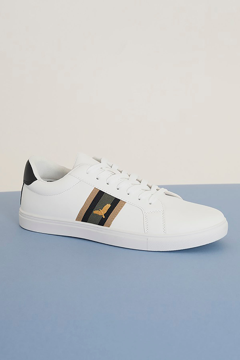Brave Soul White PU Lace Up Trainers - White Image 1