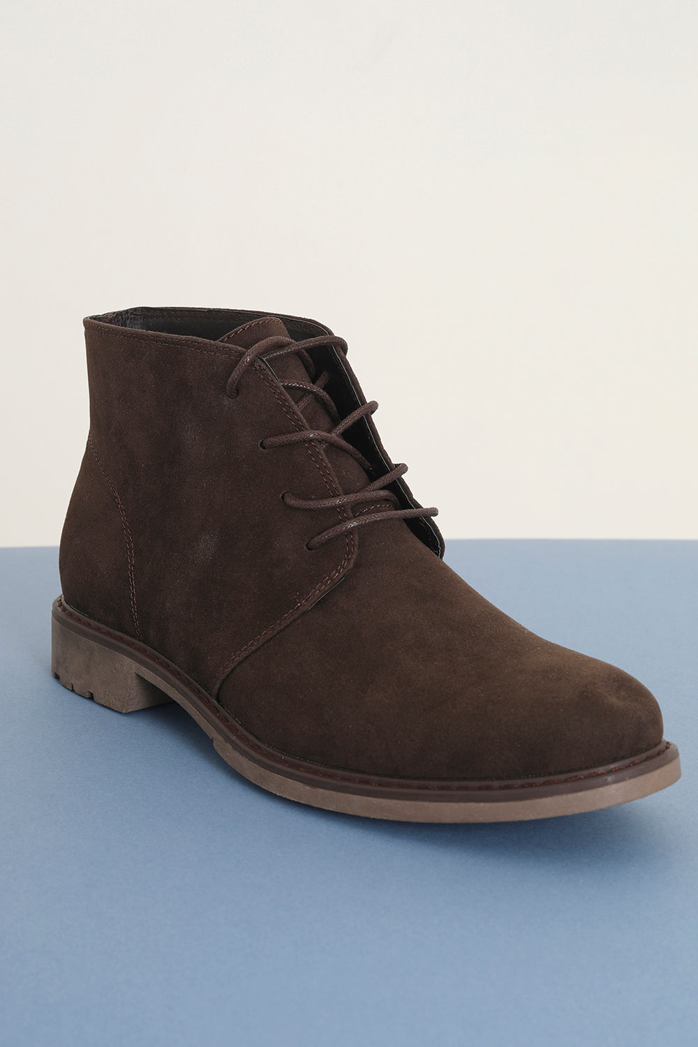 Brave Soul Dark Brown Faux Suede Lace Up Desert Boot - Dark Brown Image 2