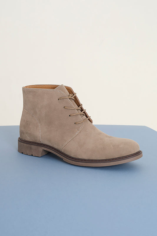 Brave Soul Stone Faux Suede Lace Up Desert Boot - Stone Image 1