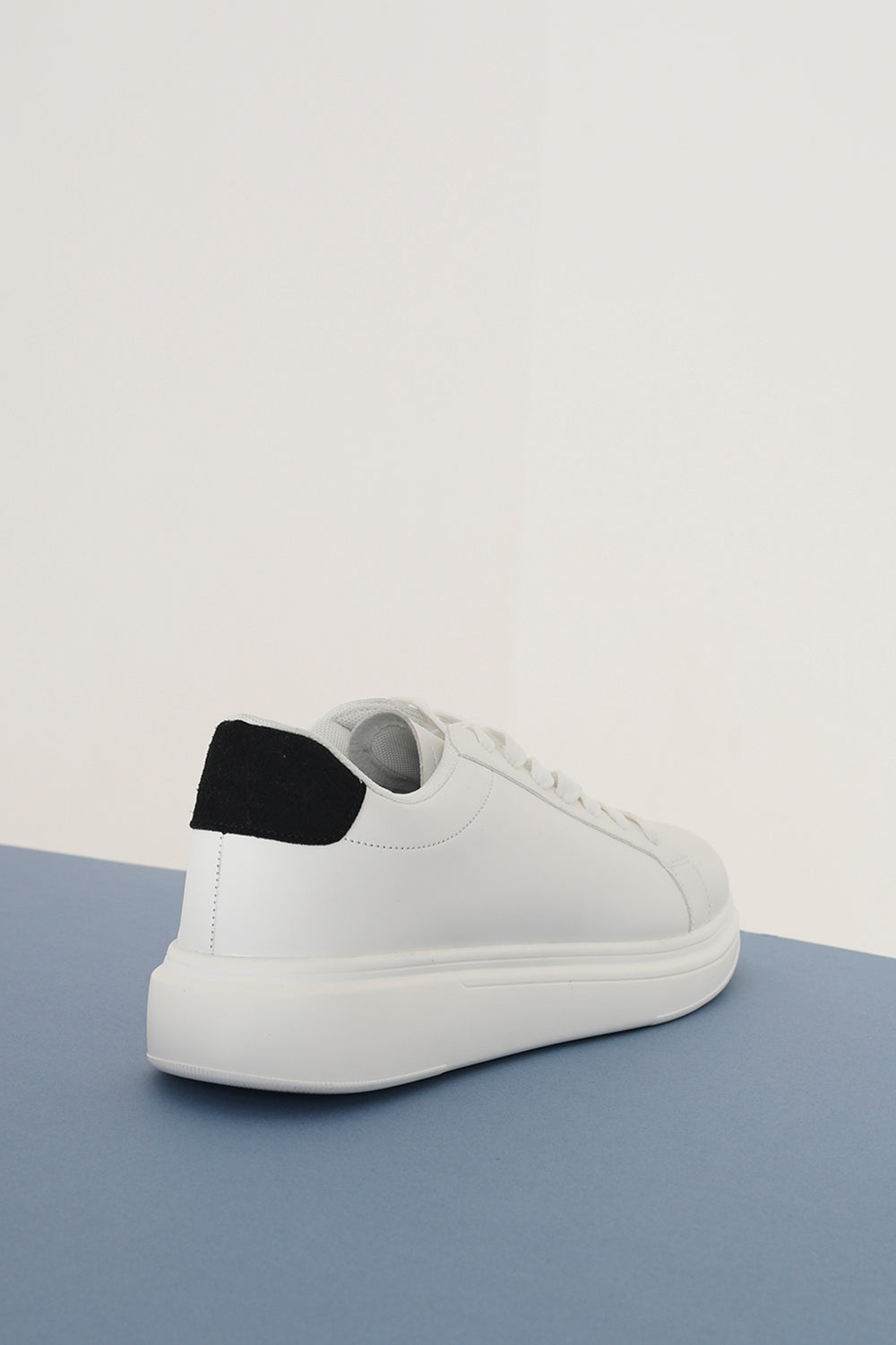 Brave Soul White Faux Leather Chunky Sole Lace Up Trainer - White Image 2