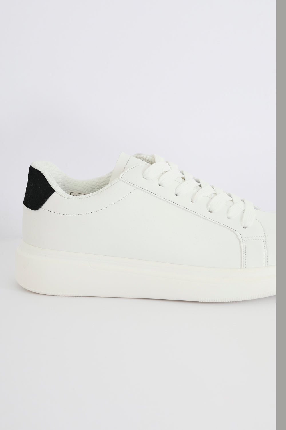 Brave Soul White Faux Leather Chunky Sole Lace Up Trainer - White Image 3