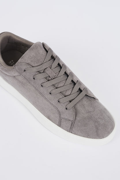Brave Soul Grey Faux Suede Trainers with Contrast Sole - Grey Image 3