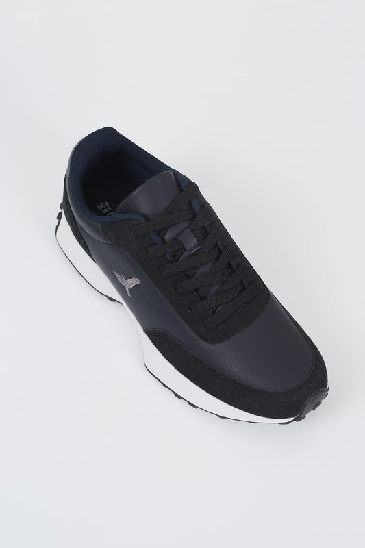 Brave Soul Navy Faux Suede Trainers - Navy Image 1