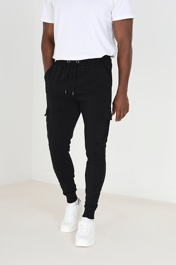 Brave Soul Black Slim Fit Cargo Pocket Joggers - Black Image 1
