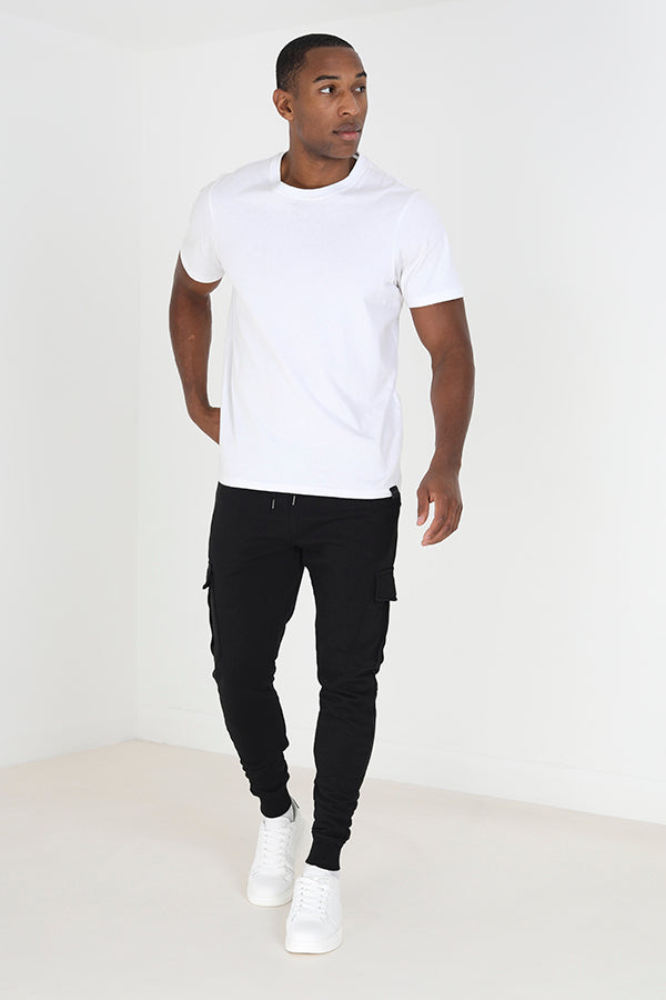 Brave Soul Black Slim Fit Cargo Pocket Joggers - Black Image 2