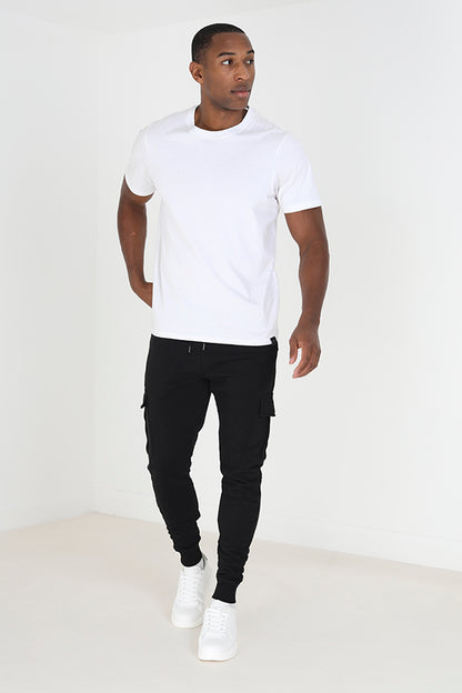 Brave Soul Black Slim Fit Cargo Pocket Joggers - Black Image 2