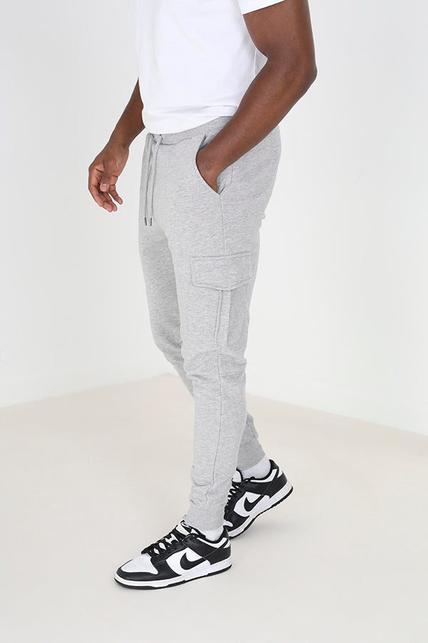 Brave Soul Light Grey Slim Fit Cargo Pocket Joggers - Light Grey Image 1