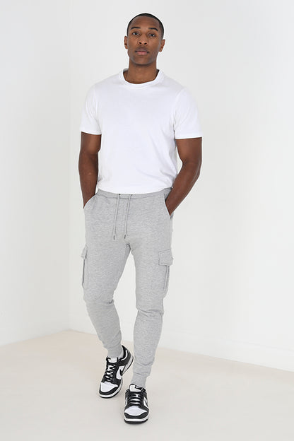 Brave Soul Light Grey Slim Fit Cargo Pocket Joggers - Light Grey Image 3