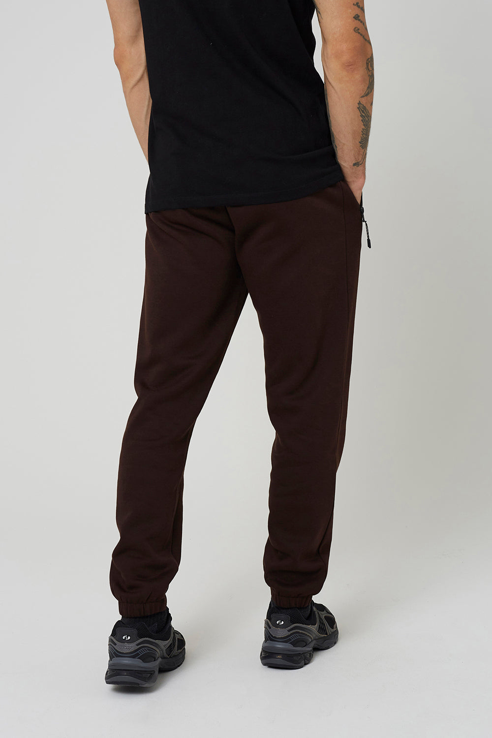 Brave Soul Chocolate Cuffed Loose Fit Joggers - Chocolate Image 2