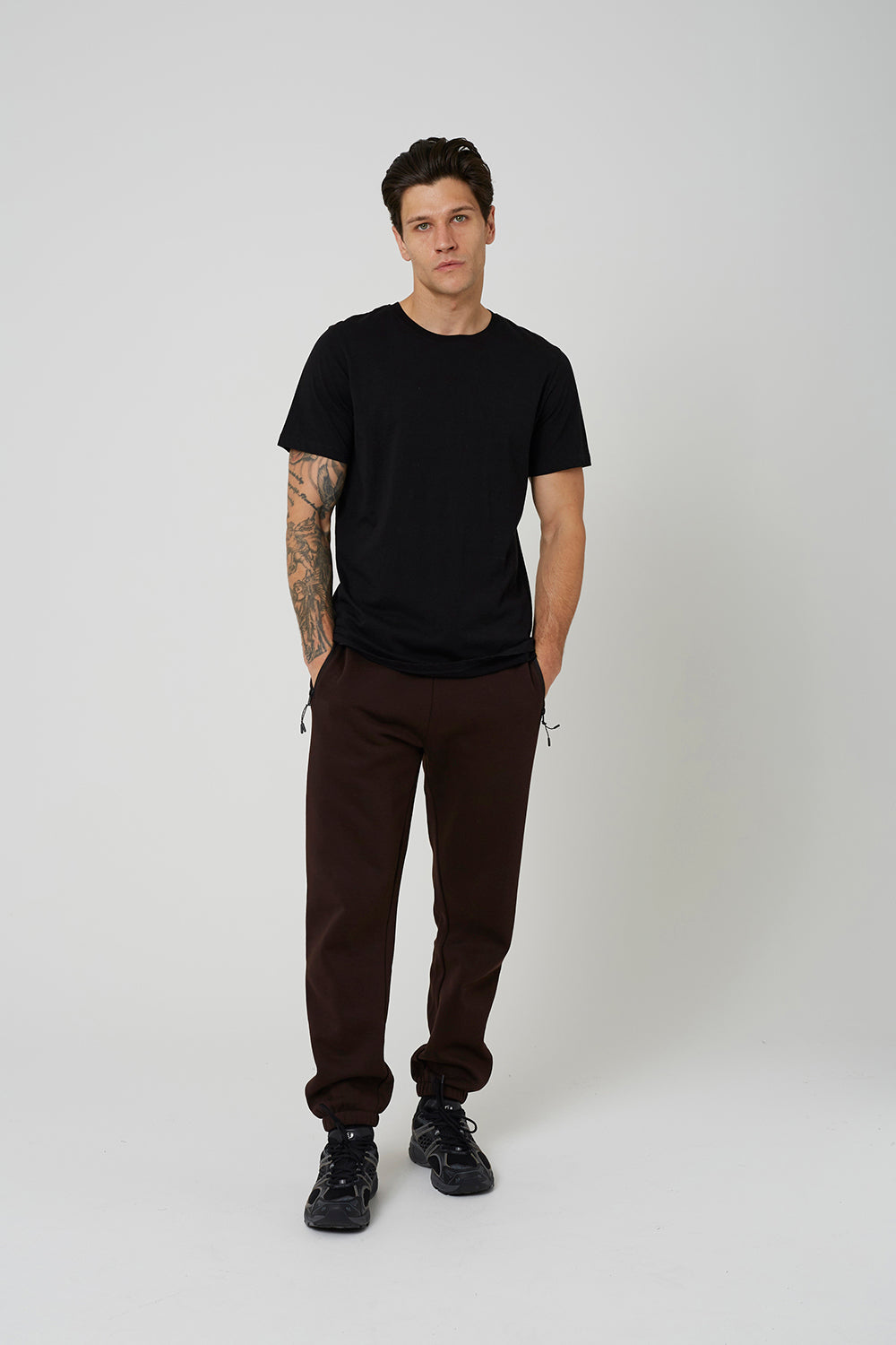 Brave Soul Chocolate Cuffed Loose Fit Joggers - Chocolate Image 3