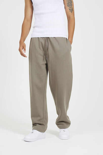 Brave Soul Taupe Wide Leg Joggers - Taupe Image 1