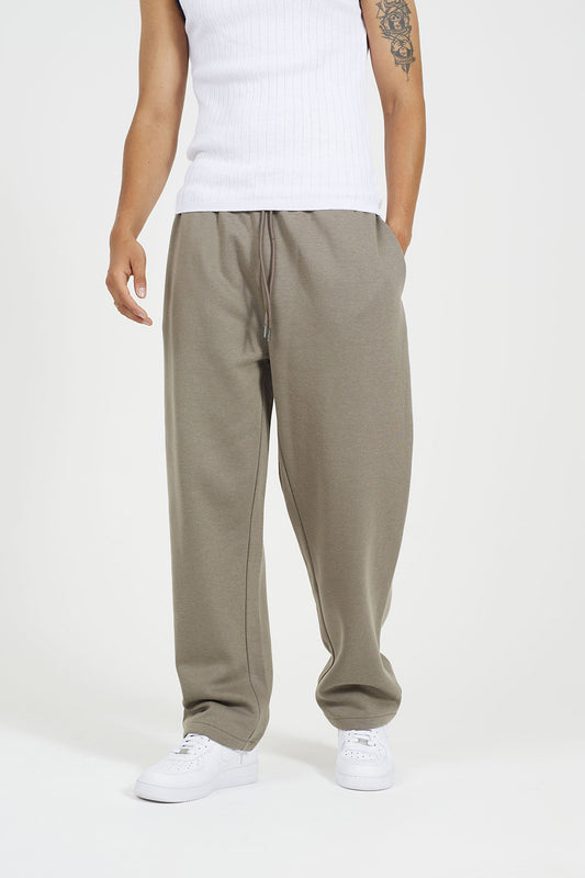 Brave Soul Taupe Wide Leg Joggers - Taupe Image 1