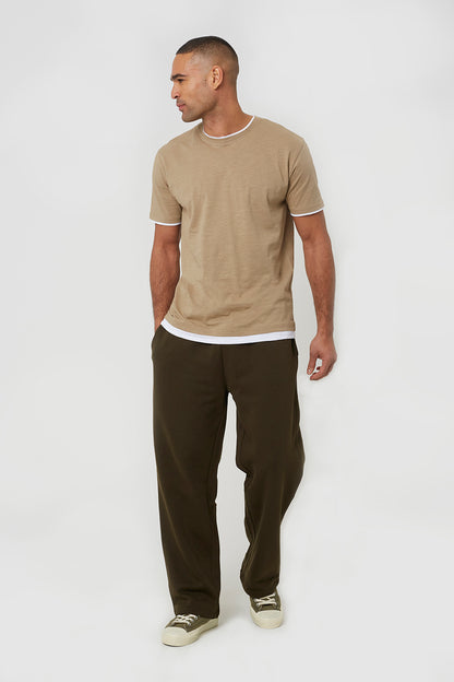 Brave Soul Khaki Wide Leg Joggers - Khaki Image 2
