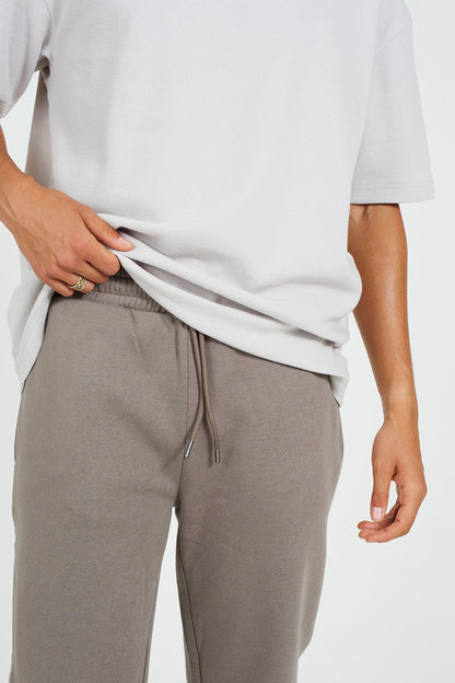 Brave Soul Taupe Straight Leg Open Hem Joggers - Taupe Image 4