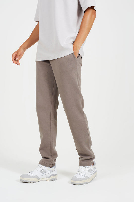 Brave Soul Taupe Straight Leg Open Hem Joggers - Taupe Image 1