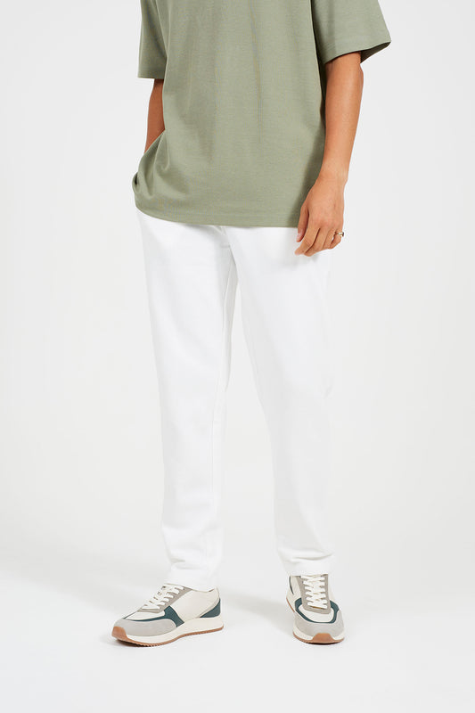 Brave Soul Cream Straight Leg Open Hem Joggers - Cream Image 1