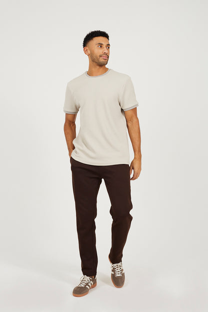Brave Soul Chocolate Straight Leg Open Hem Joggers - Chocolate Image 3