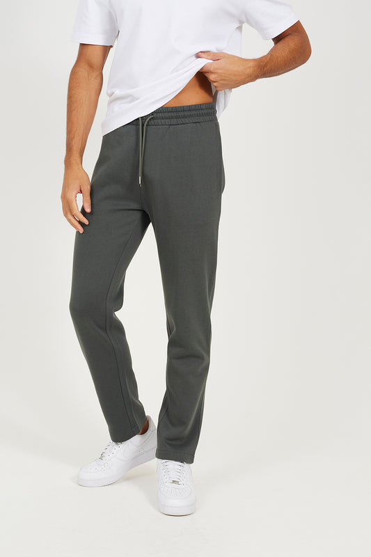 Brave Soul Green Straight Leg Open Hem Joggers - Green Image 1