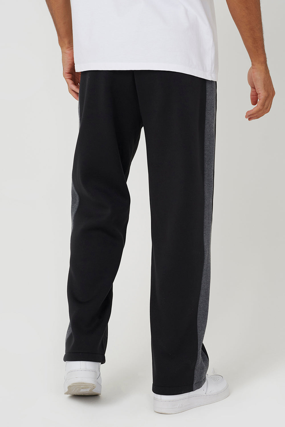 Brave Soul Black Contrast Side Panel Wide Leg Joggers - Black Image 2