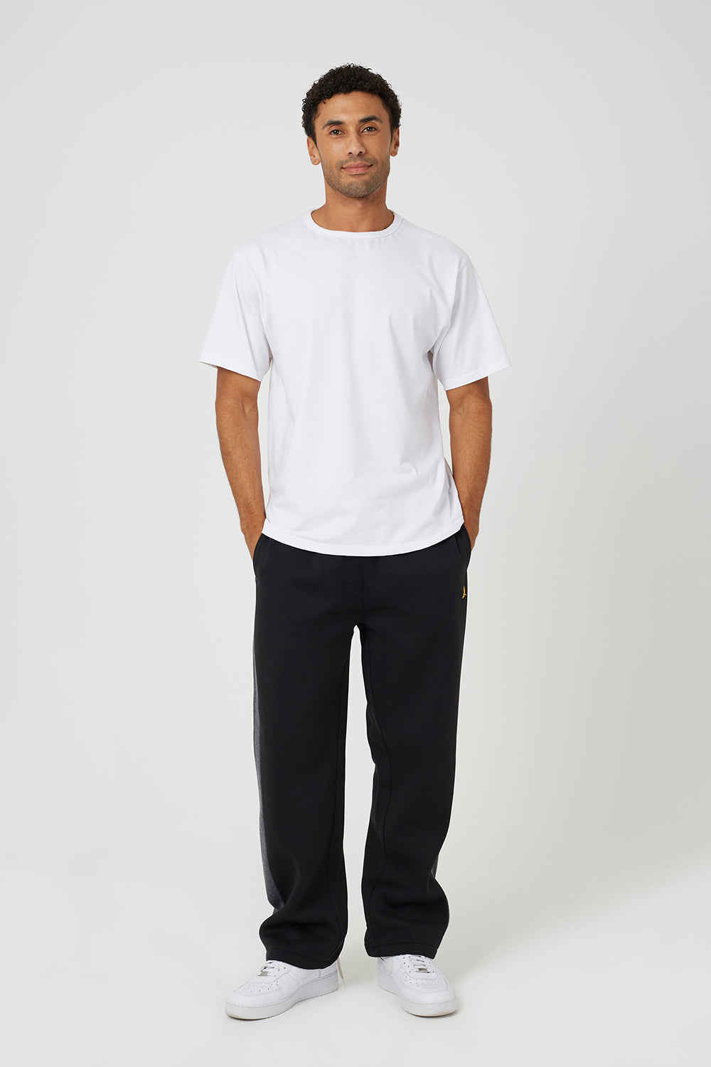 Brave Soul Black Contrast Side Panel Wide Leg Joggers - Black Image 3