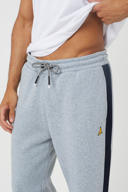 Brave Soul Light Grey Contrast Side Panel Wide Leg Joggers - Light Grey Image 4