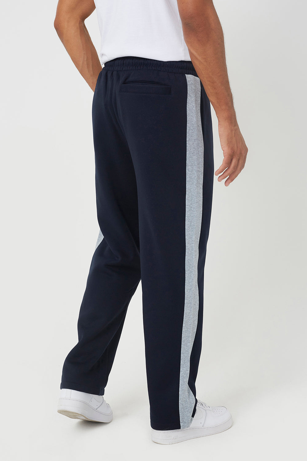 Brave Soul Navy Contrast Side Panel Wide Leg Joggers - Navy Image 2