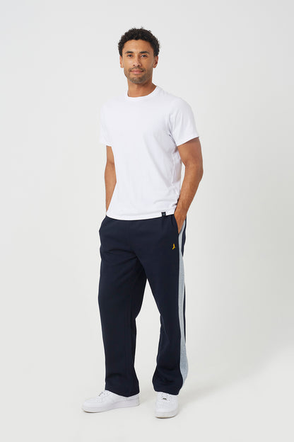 Brave Soul Navy Contrast Side Panel Wide Leg Joggers - Navy Image 3