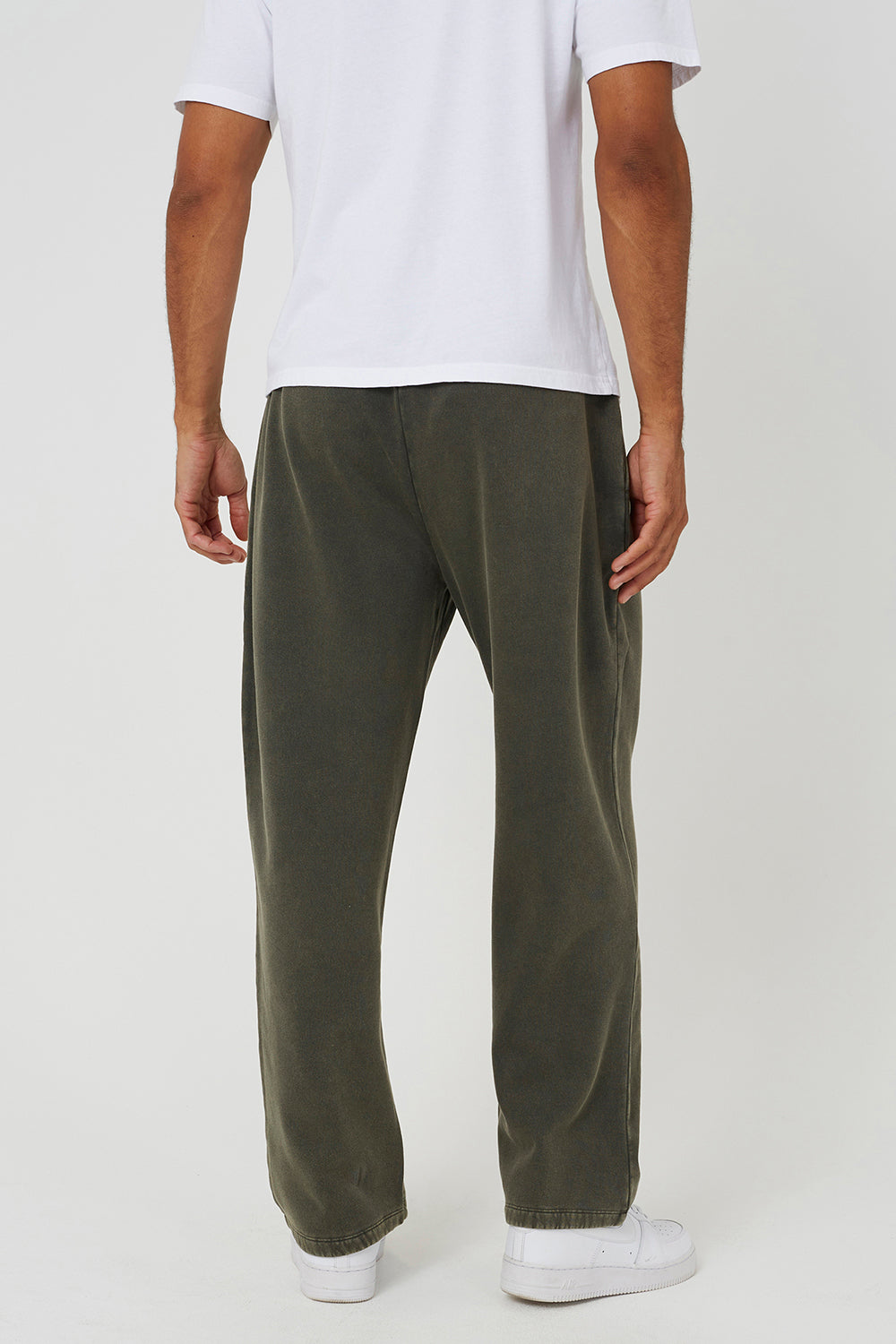 Brave Soul Khaki Acid Wash Wide Leg Joggers - Khaki Image 2