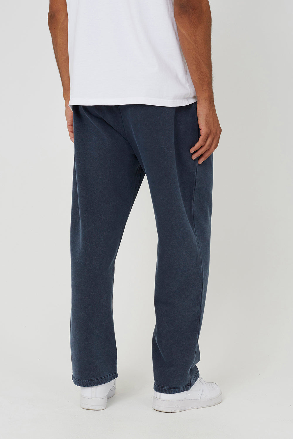 Brave Soul Navy Acid Wash Wide Leg Joggers - Navy Image 2