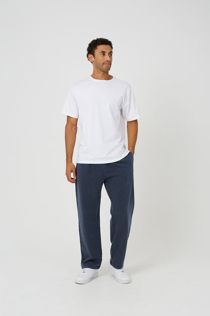 Brave Soul Navy Acid Wash Wide Leg Joggers - Navy Image 3