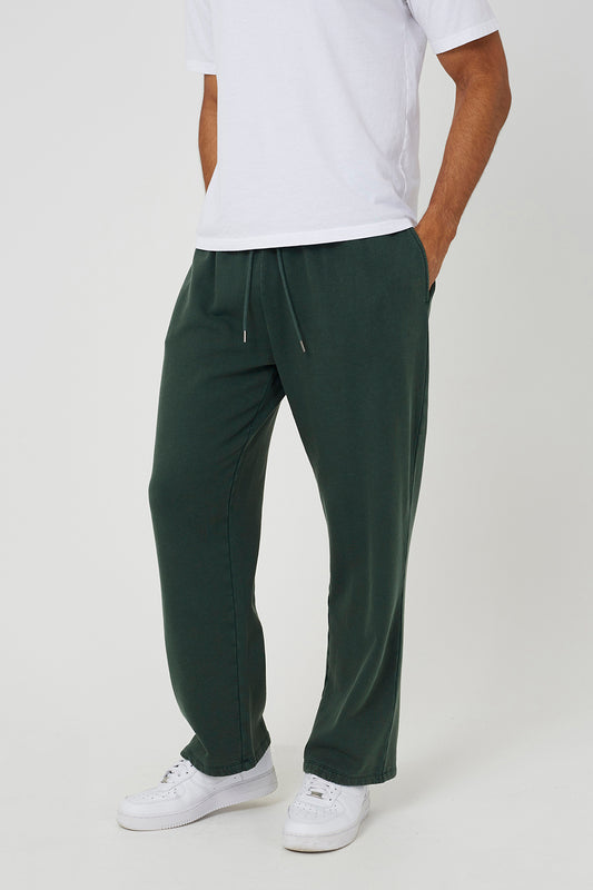 Brave Soul Green Acid Wash Wide Leg Joggers - Green Image 1