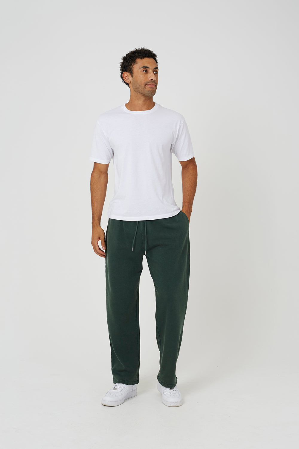 Brave Soul Green Acid Wash Wide Leg Joggers - Green Image 3