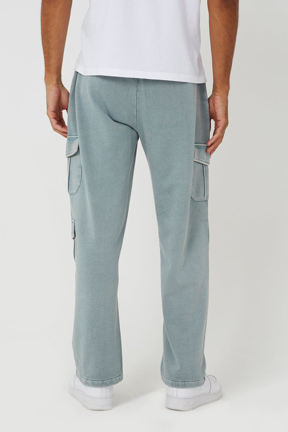 Brave Soul Light Grey Acid Wash Wide Leg Cargo Joggers - Light Grey Image 2